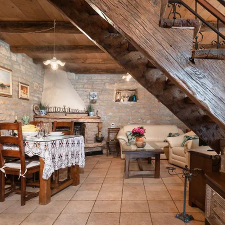 Nyaraló Mediterranes Steinhaus Mit Privatpool, Sauna, Meerblick, Kamin, Sommerkueche